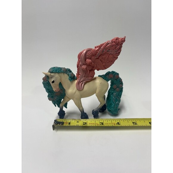 schleich Other - Schleich BAYALA‎ Decorated Flower Pegasus Stallion 70590 Pink Teal Glitter Wings